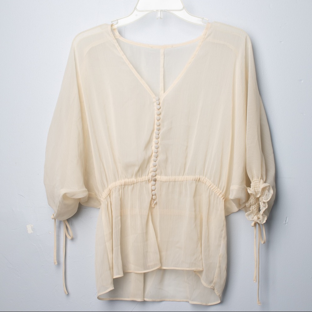 Vintage Chiffon Creme blouse